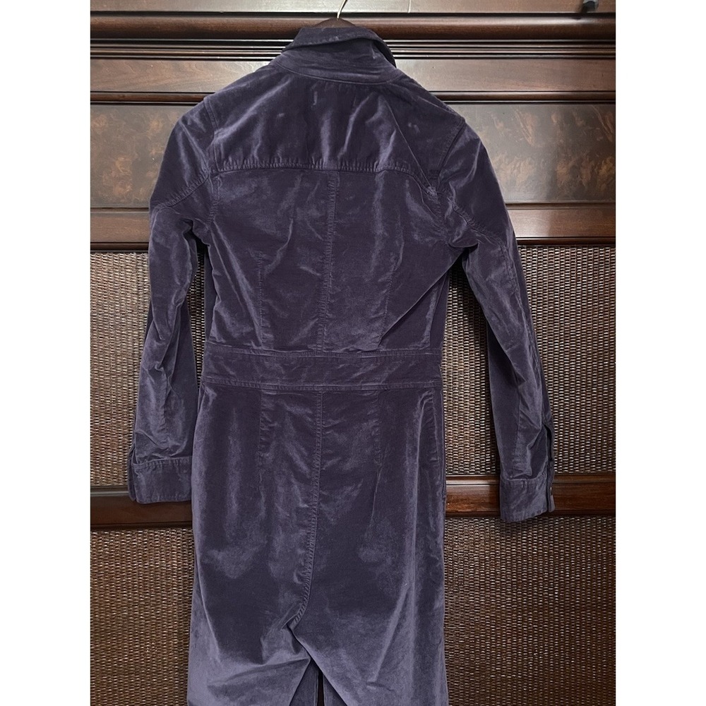 Madewell Purple Eggplant Stretchy Velvet Velveteen Slim Coverall Jumpsuit Sz 00 - Picture 10 of 13